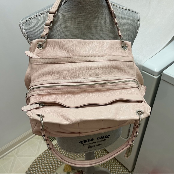 Cole Haan Genuine Leather Handbag Shoulder Bag - Peach/Light Orange - Picture 4 of 12